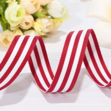 high quality red and white ribbon, woven ribbon,polyester ribbon